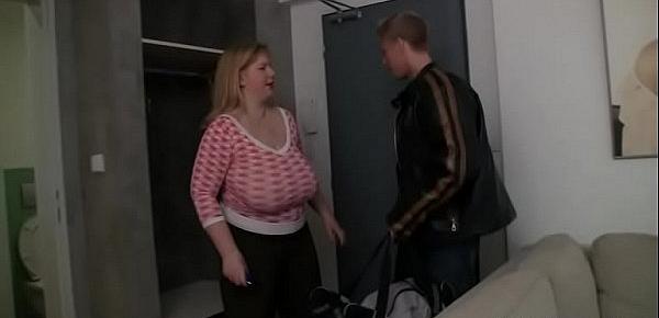  Horny fatty seduces an young guy